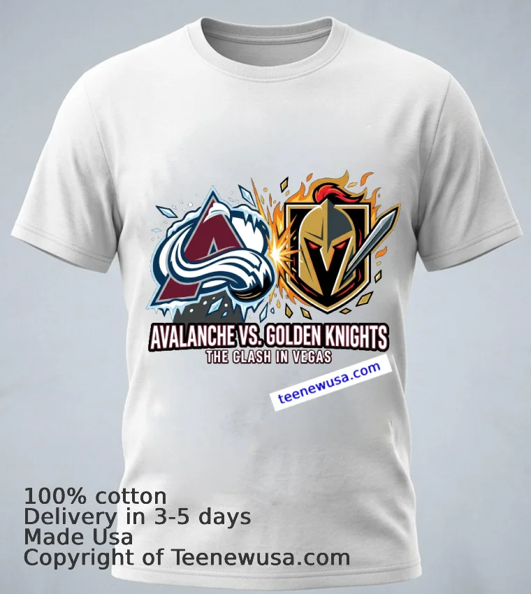 Avalanche Vs Golden Knights Nhl Spprt T Shirt White T Shirt 1