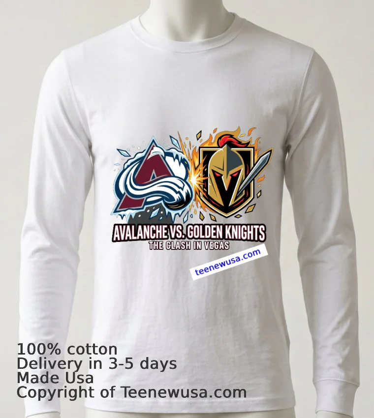 Avalanche Vs Golden Knights Nhl Spprt T Shirt White T Shirt 6