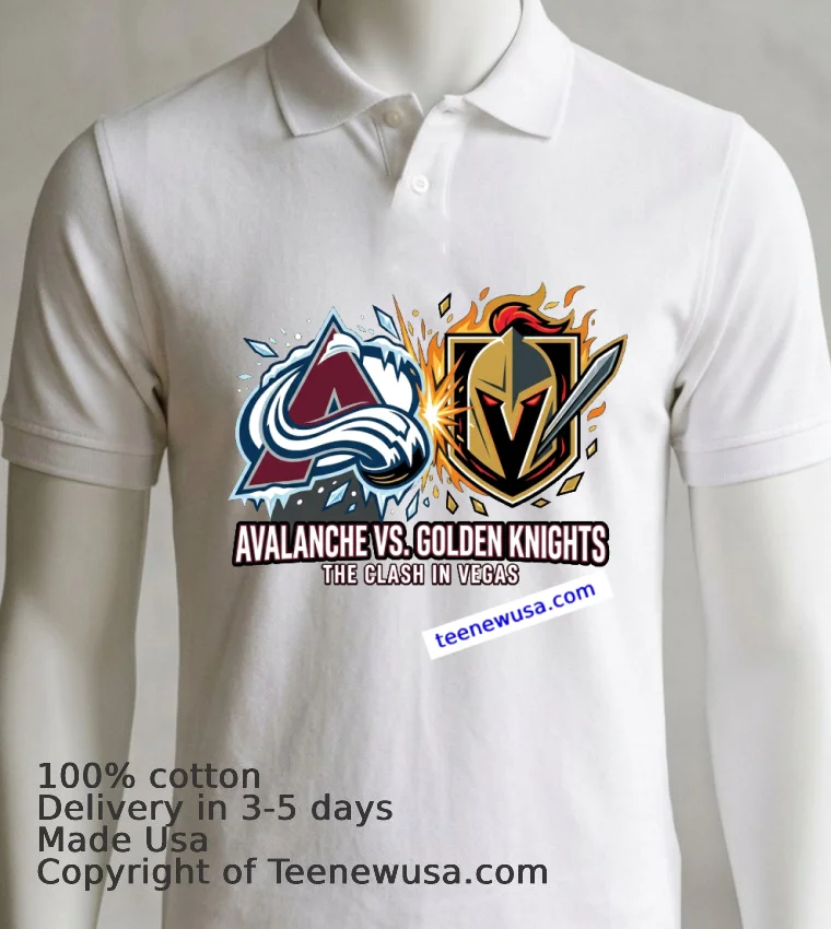 Avalanche Vs Golden Knights Nhl Spprt T Shirt - white-t-shirt 7 Avalanche Vs Golden Knights Nhl Spprt T Shirt White T Shirt 7