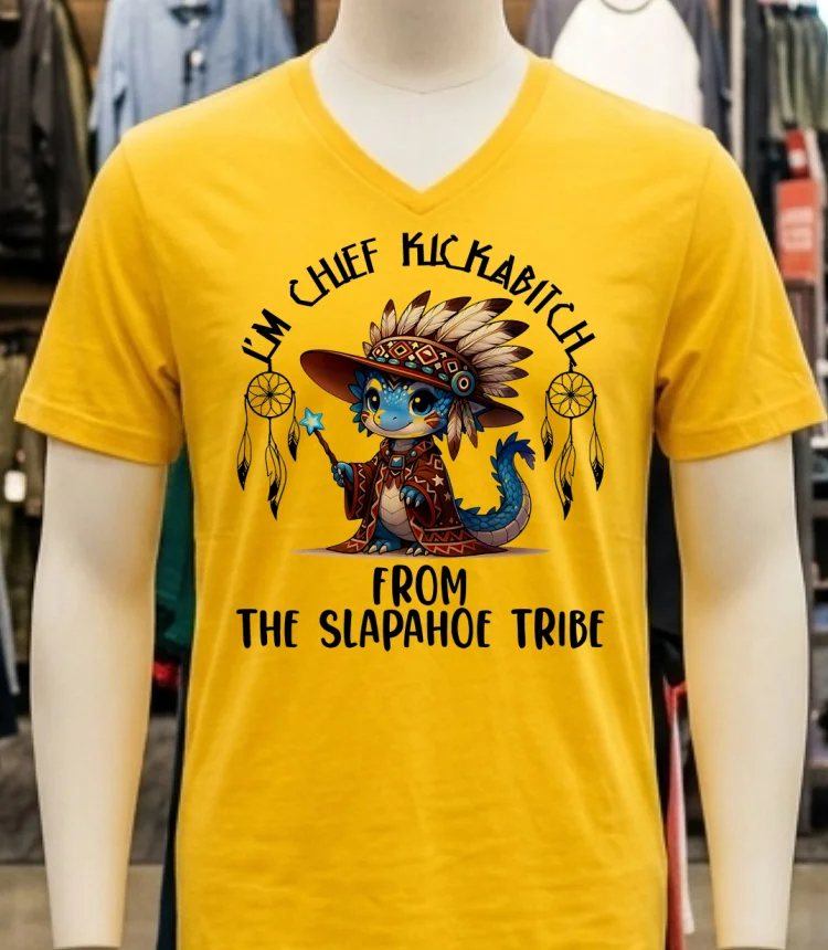 Baby Dragon I M Chief Kickabitch From The Slapahoe Tribe Shirt - yellow-t-shirt Baby Dragon Im Chief Kickabitch From The Slapahoe Tribe Shirt Yellow T Shirt 1