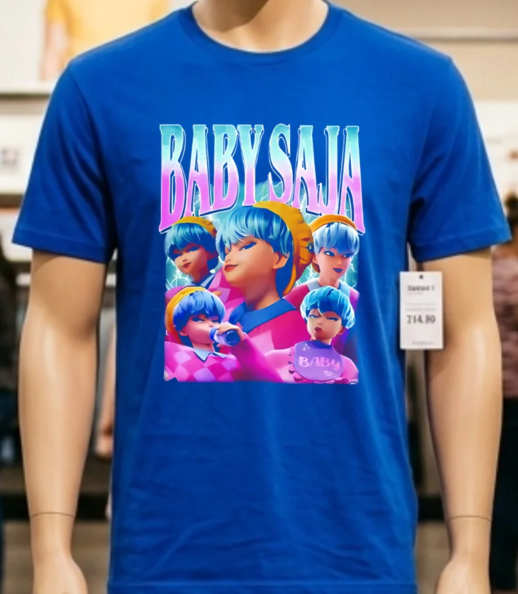 Baby Saja Boys Vintage Boy Band Kpop Demon Hunters Shirt - blue-shirt Baby Saja Boys Vintage Boy Band Kpop Demon Hunters Shirt Blue Shirt