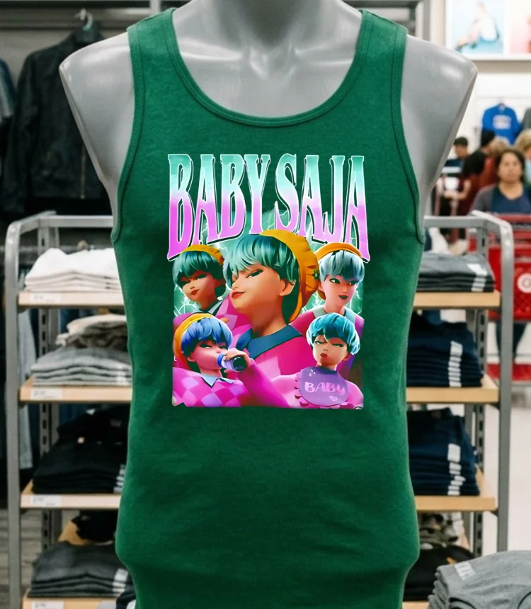 Baby Saja Boys Vintage Boy Band Kpop Demon Hunters Shirt Green Shirt