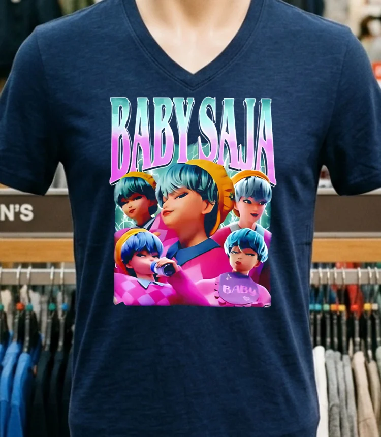 Baby Saja Boys Vintage Boy Band Kpop Demon Hunters Shirt - navy-shirt Baby Saja Boys Vintage Boy Band Kpop Demon Hunters Shirt Navy Shirt 1