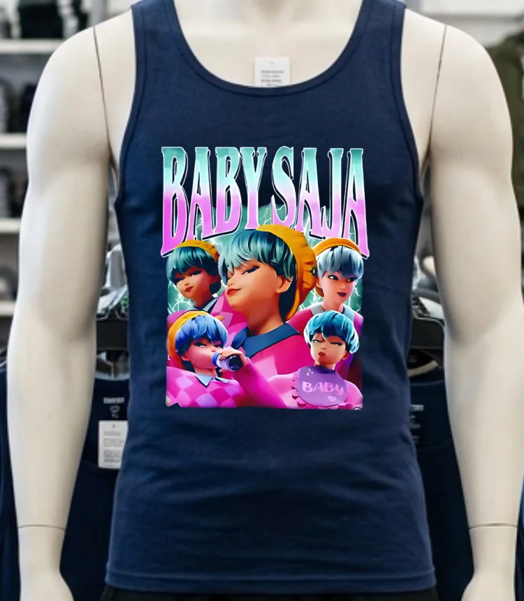 Baby Saja Boys Vintage Boy Band Kpop Demon Hunters Shirt Navy Shirt