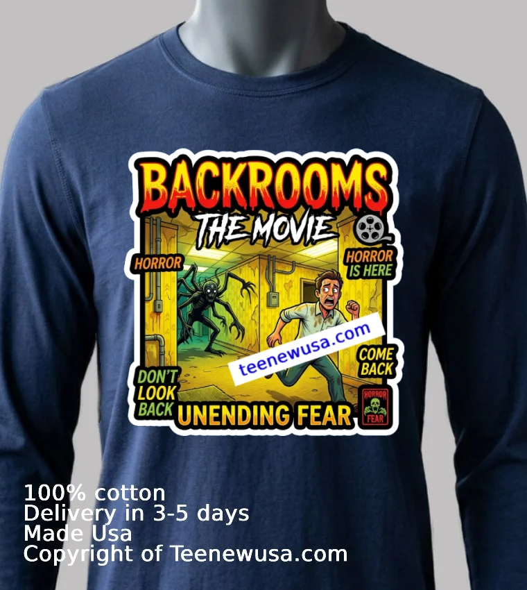 Backrooms Movie T Shirt Navy Shirt