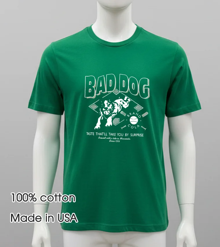 Bad Dog Brand Cola Red 90S Baseball Soda Usa Shirt - green-shirt Bad Dog Brand Cola Red 90s Baseball Soda Usa Shirt Green Shirt