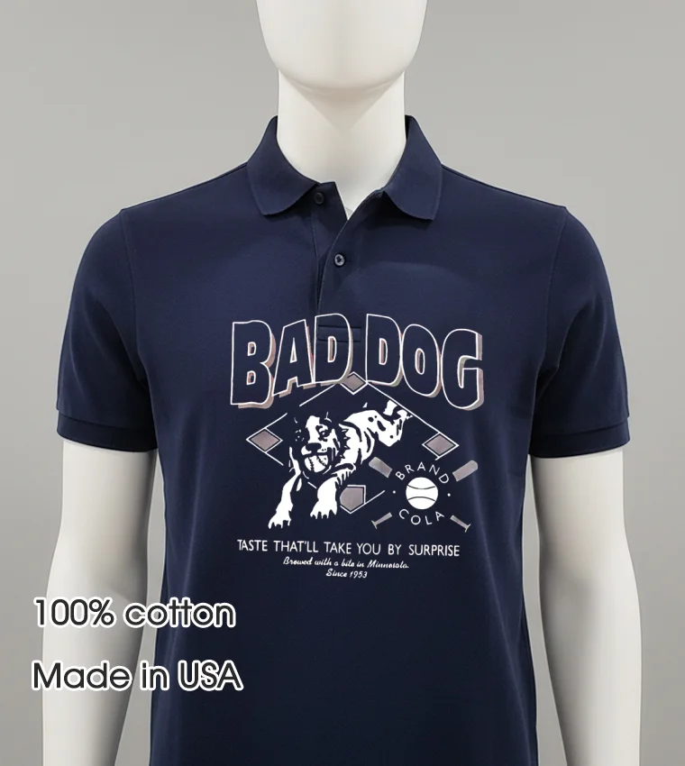 Bad Dog Brand Cola Red 90S Baseball Soda Usa Shirt - navy-shirt Bad Dog Brand Cola Red 90s Baseball Soda Usa Shirt Navy Shirt 1