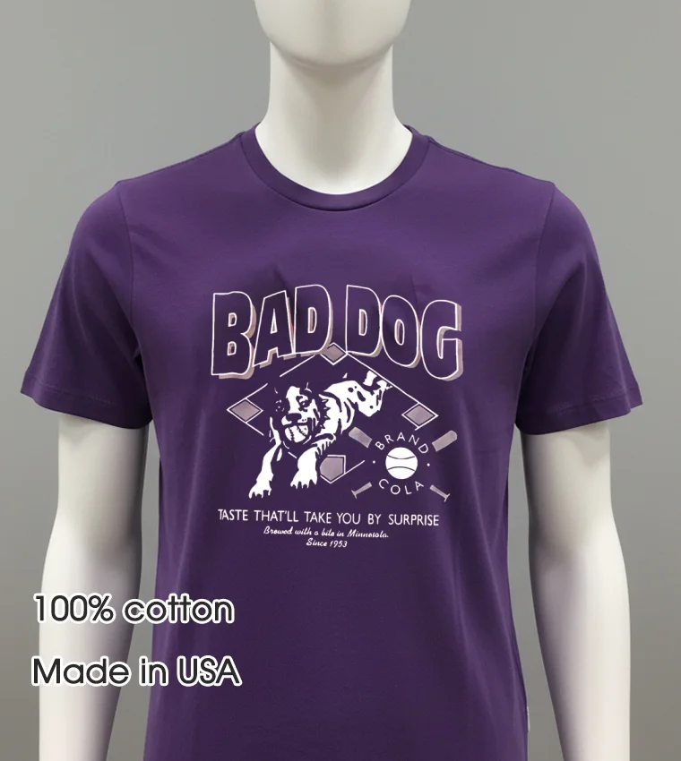 Bad Dog Brand Cola Red 90S Baseball Soda Usa Shirt - purple-shirt Bad Dog Brand Cola Red 90s Baseball Soda Usa Shirt Purple Shirt 1
