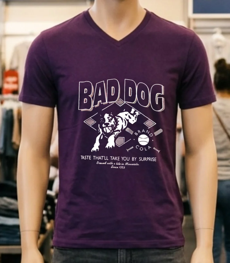 Bad Dog Brand Cola Red 90S Baseball Soda Usa Shirt - purple-shirt Bad Dog Brand Cola Red 90s Baseball Soda Usa Shirt Purple Shirt