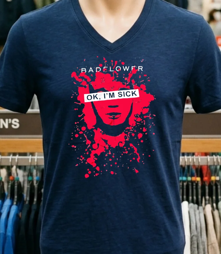 Badflower Ok I M Sick Shirt - navy-shirt Badflower Ok Im Sick Shirt Navy Shirt 1