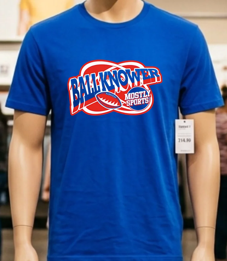 Ball Knower Mostly Sports Logo Shirt Blue Shirt