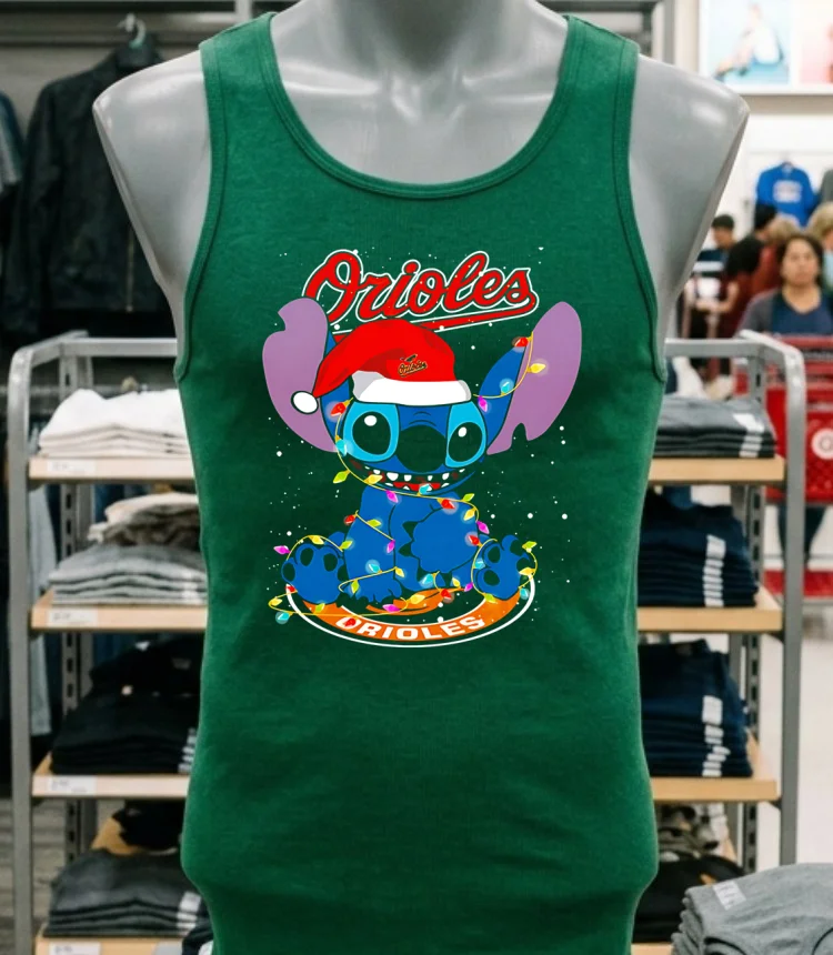 Baltimore Orioles Noel Stitch Baseball Christmas Shirt - green-shirt Baltimore Orioles Noel Stitch Baseball Christmas Shirt Green Shirt