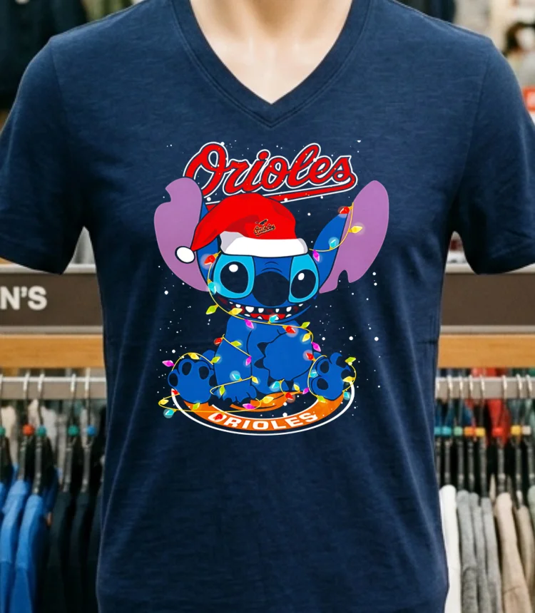 Baltimore Orioles Noel Stitch Baseball Christmas Shirt - navy-shirt Baltimore Orioles Noel Stitch Baseball Christmas Shirt Navy Shirt 1