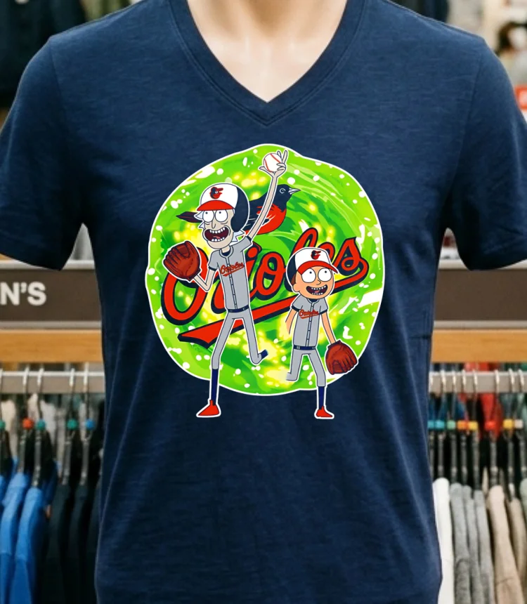 Baltimore Orioles Rick And Morty Baseball Shirt - navy-shirt Baltimore Orioles Rick And Morty Baseball Shirt Navy Shirt 1