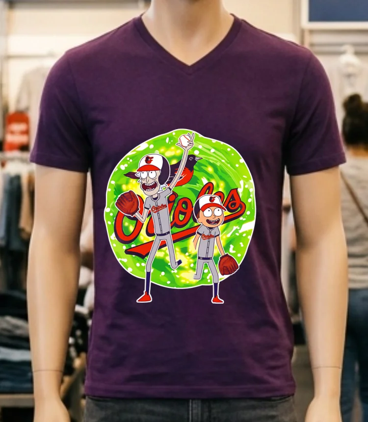 Baltimore Orioles Rick And Morty Baseball Shirt - purple-shirt Baltimore Orioles Rick And Morty Baseball Shirt Purple Shirt