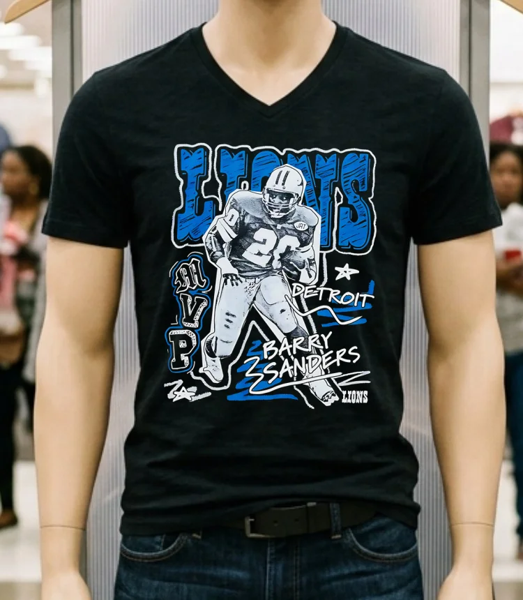 Barry Sanders Detroit Lions Mvp Vintage Shirt Balck Shirt 1