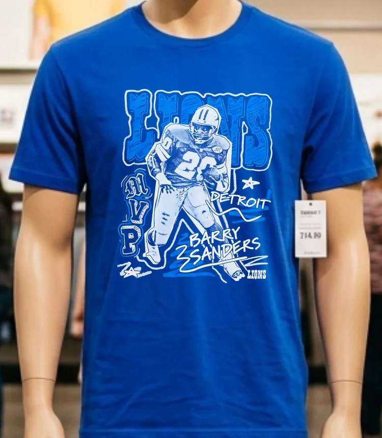 Barry Sanders Detroit Lions Mvp Vintage Shirt - blue-shirt Barry Sanders Detroit Lions Mvp Vintage Shirt Blue Shirt