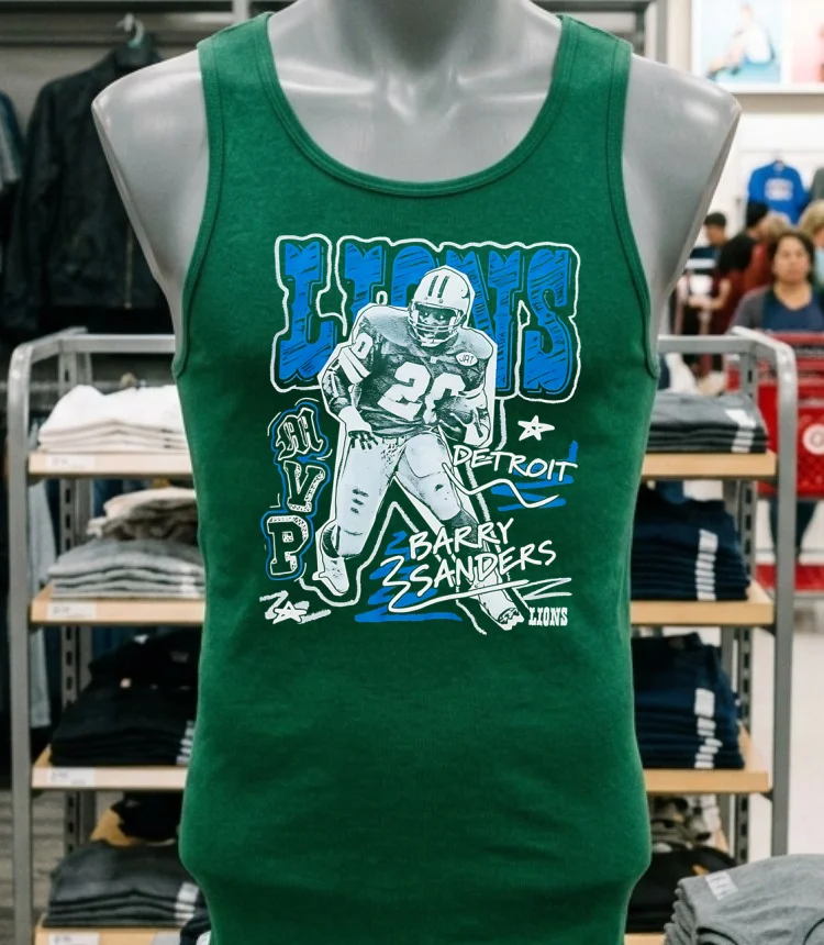 Barry Sanders Detroit Lions Mvp Vintage Shirt - green-shirt Barry Sanders Detroit Lions Mvp Vintage Shirt Green Shirt