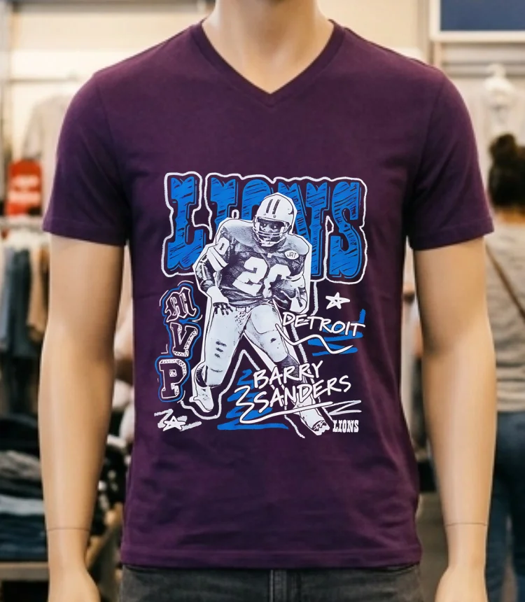 Barry Sanders Detroit Lions Mvp Vintage Shirt Purple Shirt
