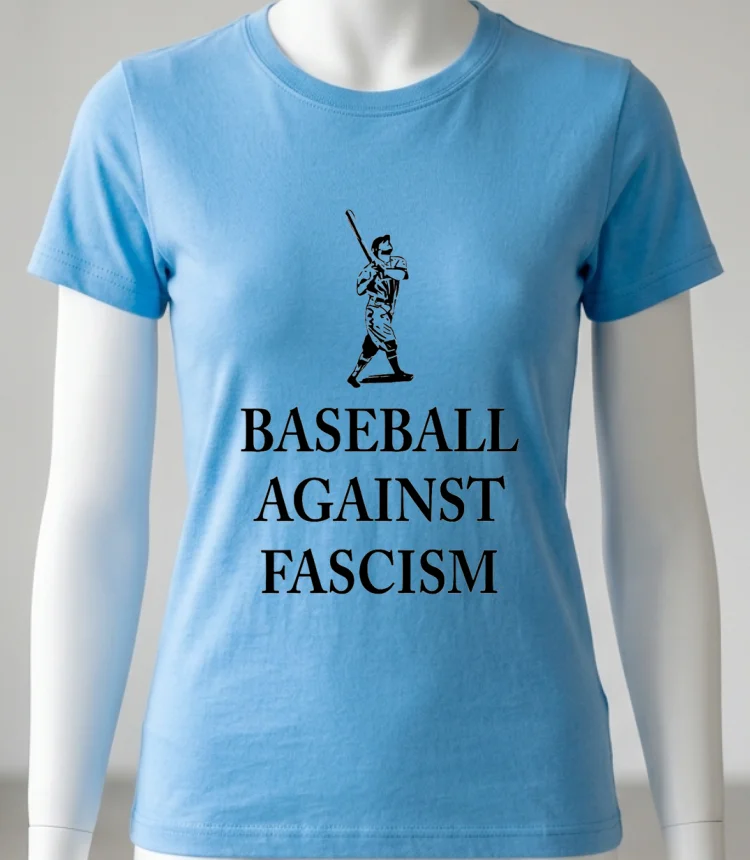 Baseball Against Fascism Classic Shirt - blue-shirt Baseball Against Fascism Classic Shirt Blue Shirt