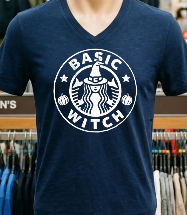 Basic Witch Halloween Pumpkin Shirt - navy-shirt Basic Witch Halloween Pumpkin Shirt Navy Shirt 1