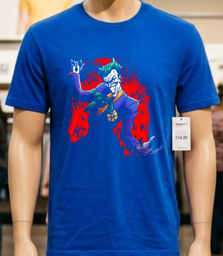 Batman Joker Comic Halloween Shirt - blue-shirt Batman Joker Comic Halloween Shirt Blue Shirt
