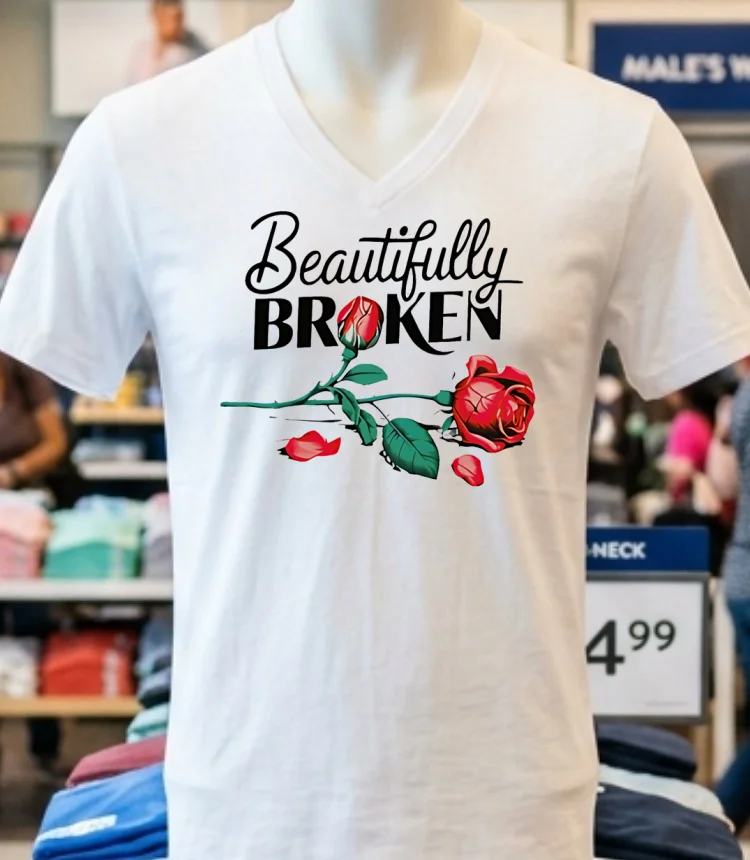 Beautifully Broken Roses Shirt - white-t-shirt Beautifully Broken Roses Shirt White T Shirt 1