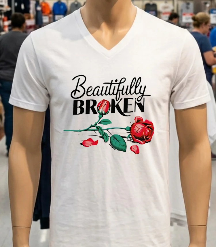 Beautifully Broken Roses Shirt - white-t-shirt Beautifully Broken Roses Shirt White T Shirt 2