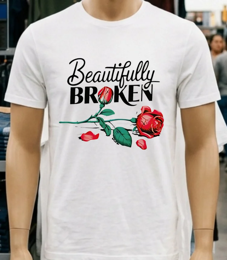 Beautifully Broken Roses Shirt - white-t-shirt Beautifully Broken Roses Shirt White T Shirt 3