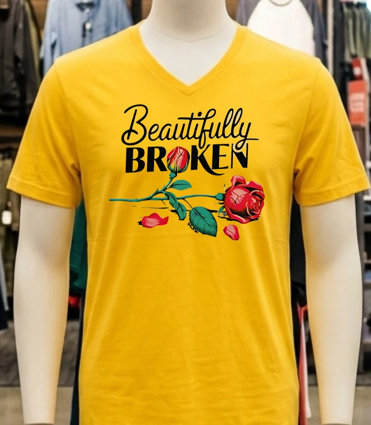 Beautifully Broken Roses Shirt - yellow-t-shirt Beautifully Broken Roses Shirt Yellow T Shirt