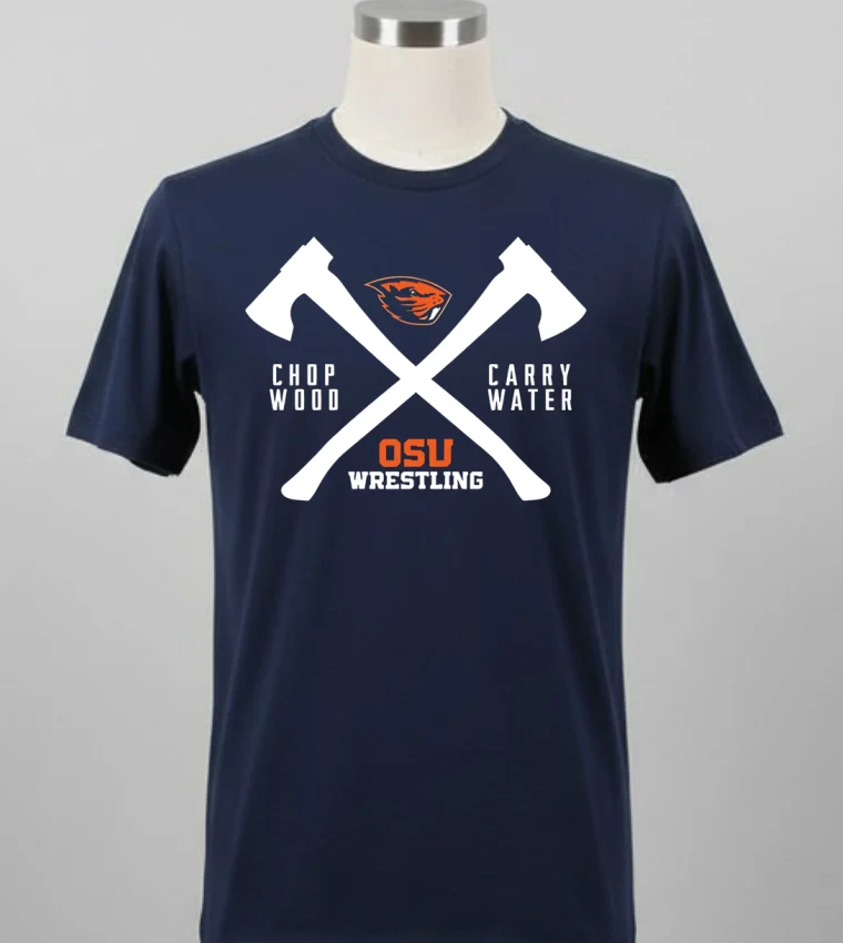 Beaver Head And Osu Wrestling Logos Shirt Balck Shirt