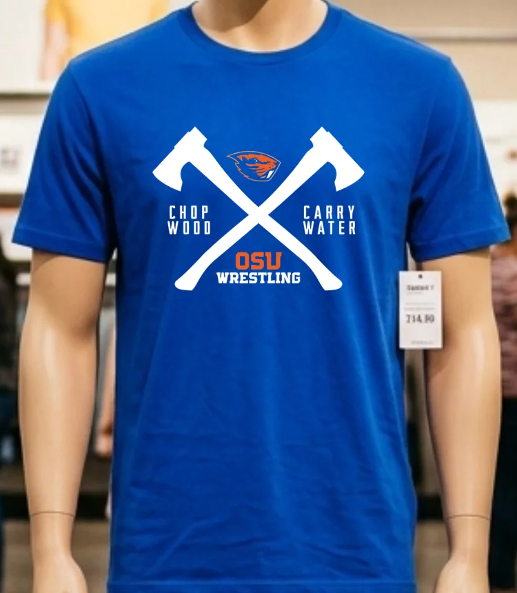 Beaver Head And Osu Wrestling Logos Shirt - blue-shirt Beaver Head And Osu Wrestling Logos Shirt Blue Shirt