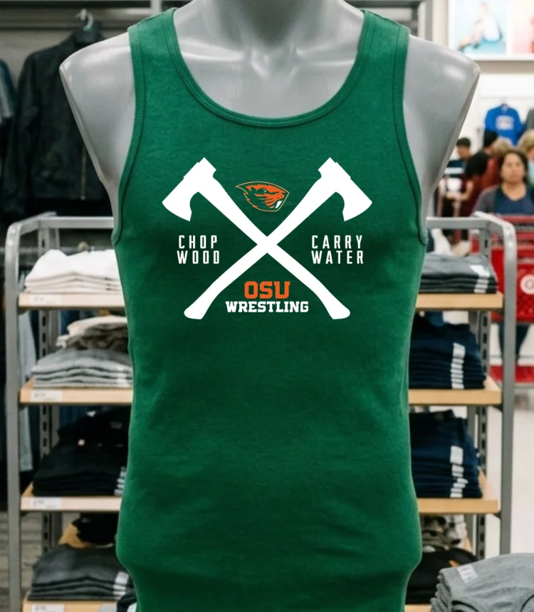 Beaver Head And Osu Wrestling Logos Shirt - green-shirt Beaver Head And Osu Wrestling Logos Shirt Green Shirt