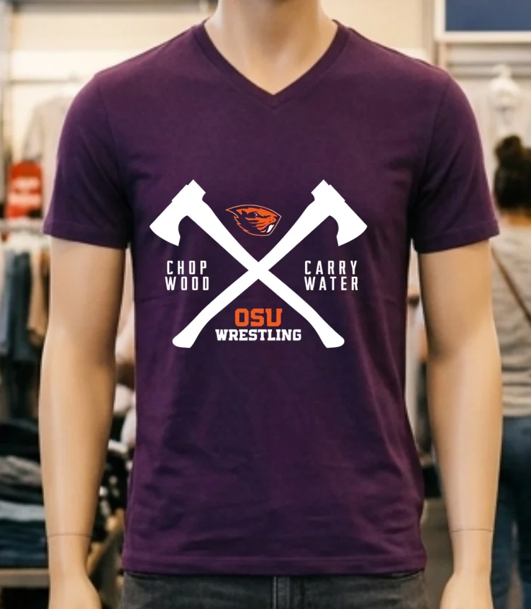Beaver Head And Osu Wrestling Logos Shirt - purple-shirt Beaver Head And Osu Wrestling Logos Shirt Purple Shirt