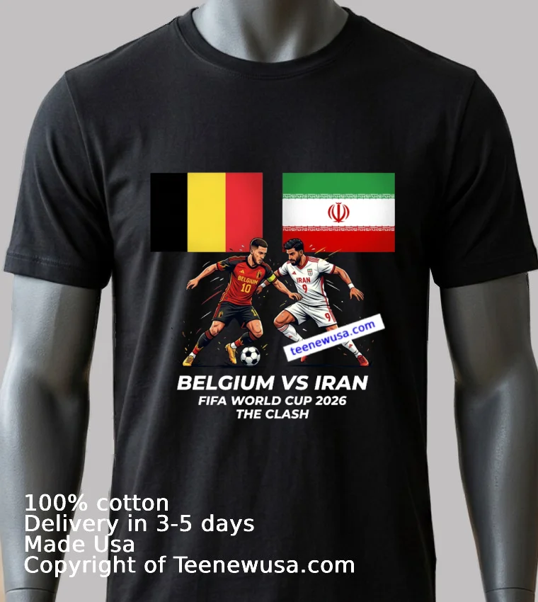 Belgium Vs Iran World Cup 2026 T Shirt - balck-shirt 2 Belgium Vs Iran World Cup 2026 T Shirt Balck Shirt 2