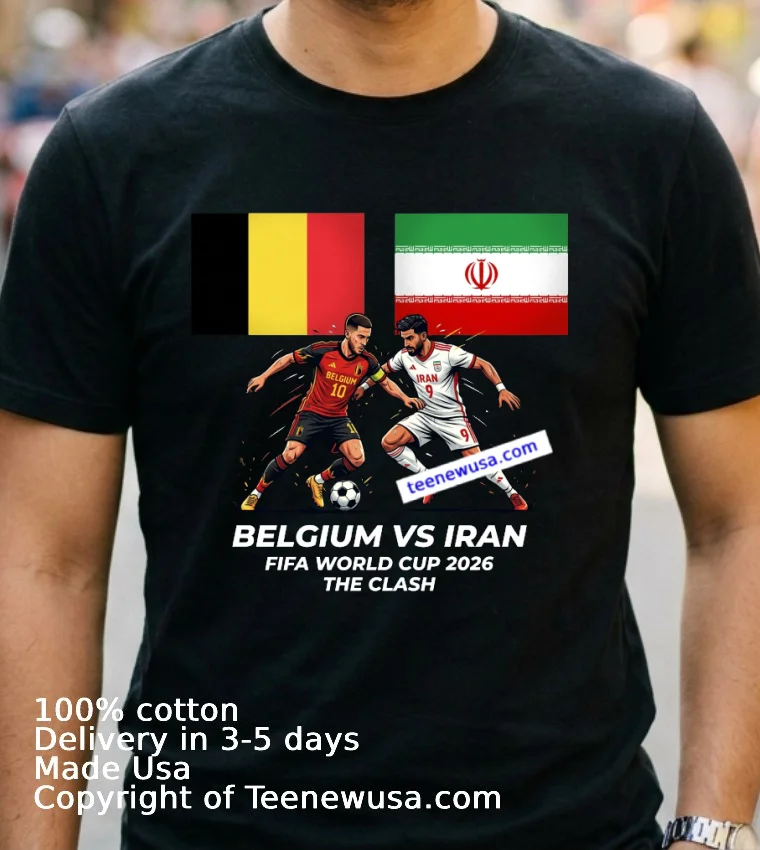Belgium Vs Iran World Cup 2026 T Shirt - navy-shirt 2 Belgium Vs Iran World Cup 2026 T Shirt Navy Shirt 2