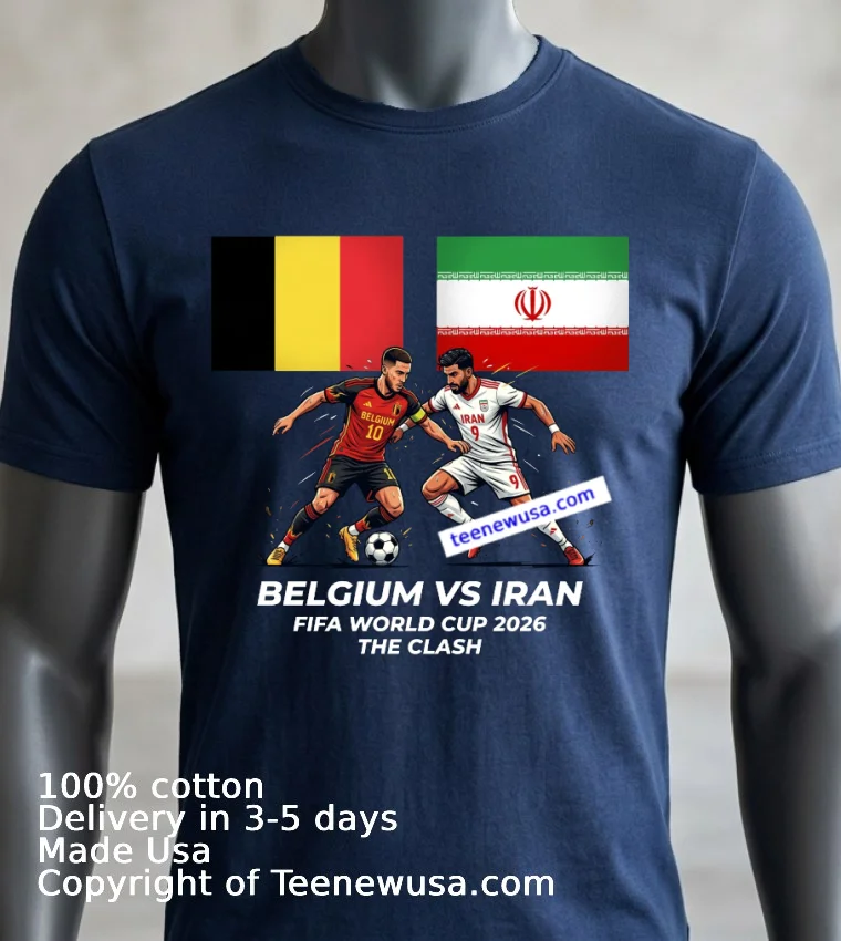 Belgium Vs Iran World Cup 2026 T Shirt - navy-shirt 3 Belgium Vs Iran World Cup 2026 T Shirt Navy Shirt 3