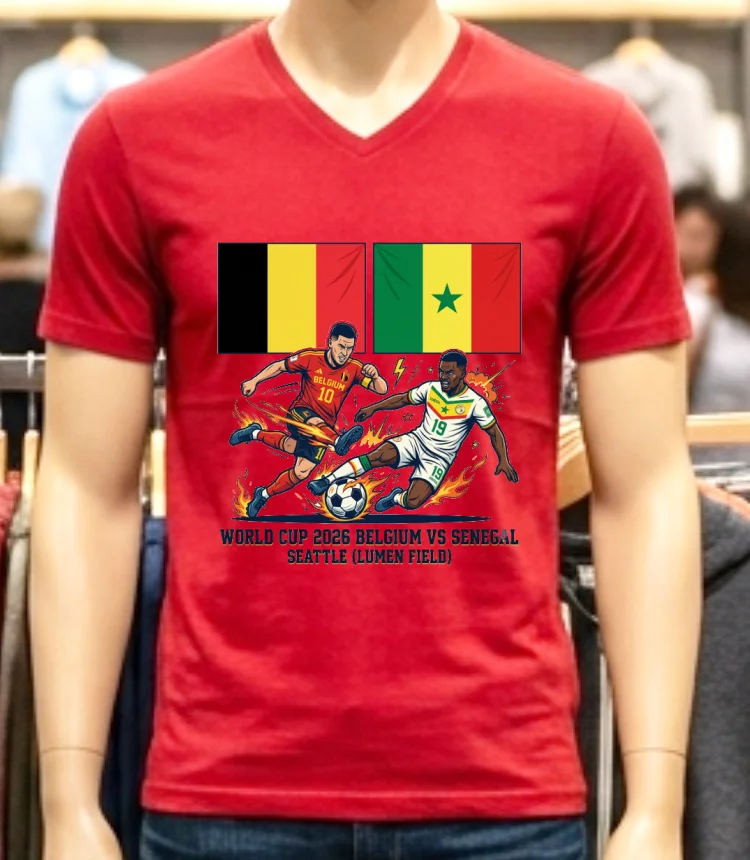 Belgium Vs Senegal World Cup 2026 In Seattle Lumen Field T Shirt Red Shirt