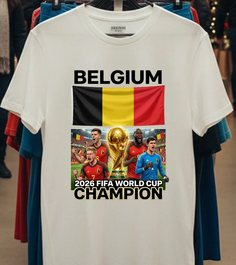 Belgium World Cup 2026 T Shirt White T Shirt