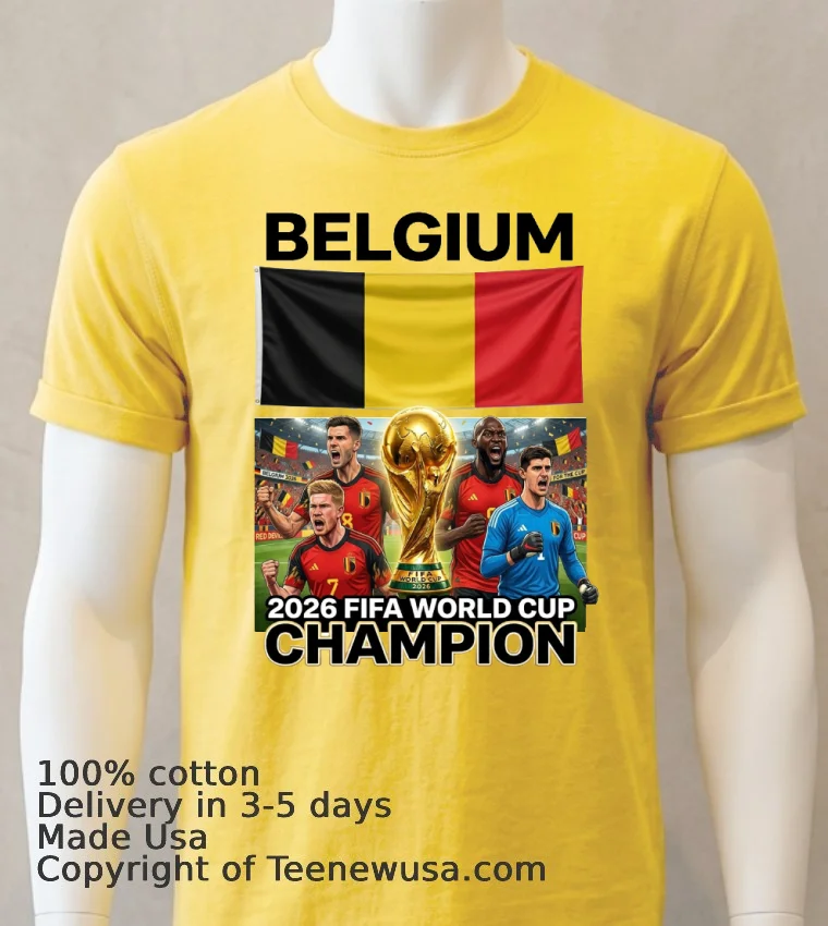 Belgium World Cup 2026 T Shirt Yellow T Shirt