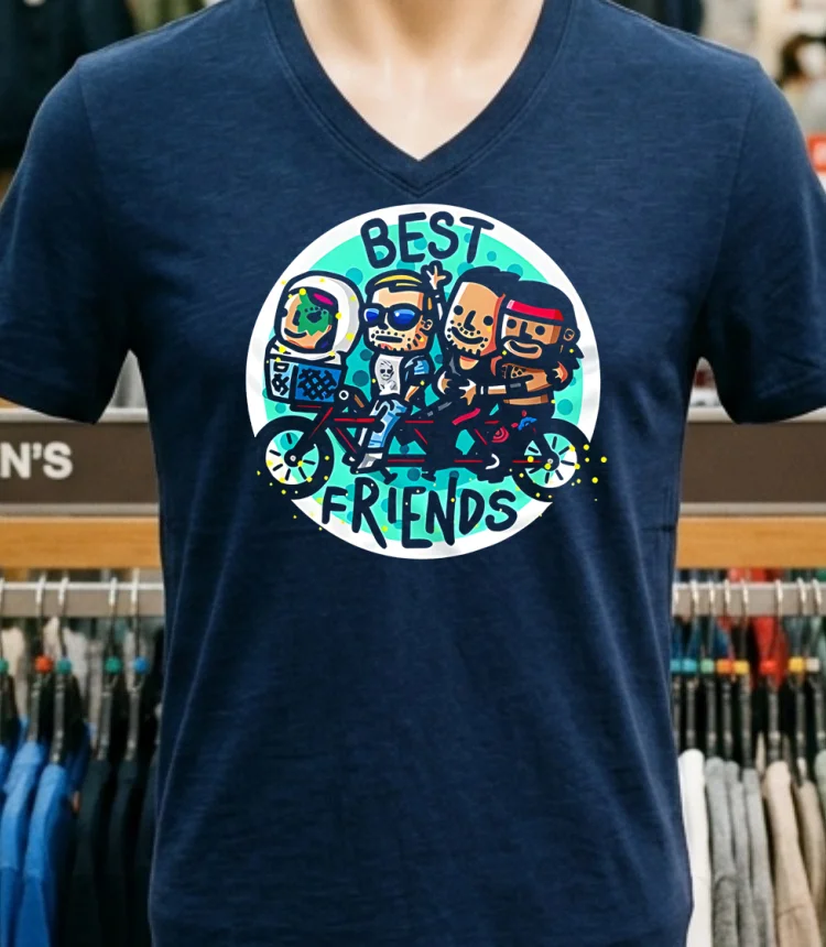 Best Friends All Elite Wrestling Cartoon Shirt - navy-shirt Best Friends All Elite Wrestling Cartoon Shirt Navy Shirt 1