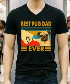 Best Pug Dad Ever Vintage Shirt