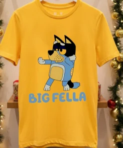 Big Fella Blue Dog Cute Shirt Yellow T Shirt
