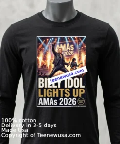 Billy Idol Lights Up Amas 2026 T Shirt Balck Shirt