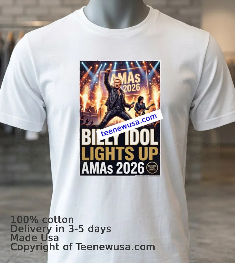 Billy Idol Lights Up Amas 2026 T Shirt White T Shirt 3