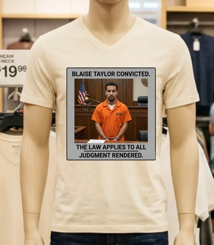 Blaise Taylor Convicted In Court T Shirt - white-t-shirt Blaise Taylor Convicted In Court T Shirt White T Shirt 1