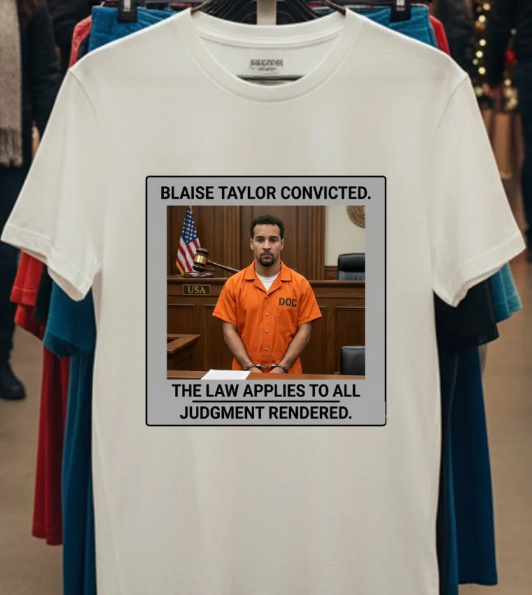 Blaise Taylor Convicted In Court T Shirt - white-t-shirt Blaise Taylor Convicted In Court T Shirt White T Shirt