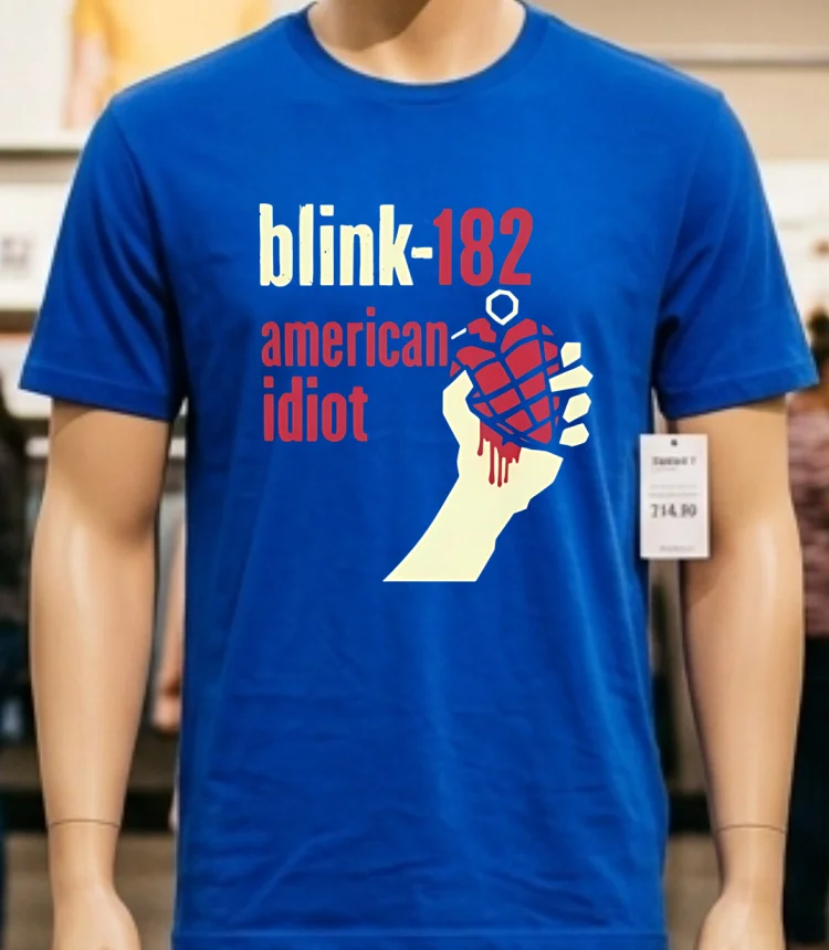 Blink 182 American Idiot Shirt - blue-shirt Blink 182 American Idiot Shirt Blue Shirt