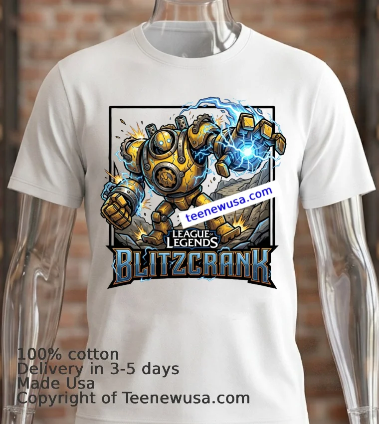 Blitzcrank League Of Legends T Shirt - white-t-shirt 2 Blitzcrank League Of Legends T Shirt White T Shirt 2