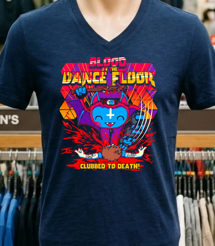 Blood On The Dance Floor Clubbed To Death Shirt - navy-shirt Blood On The Dance Floor Clubbed To Death Shirt Navy Shirt 1
